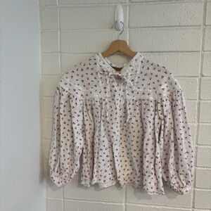 Cottagecore style floral blouse